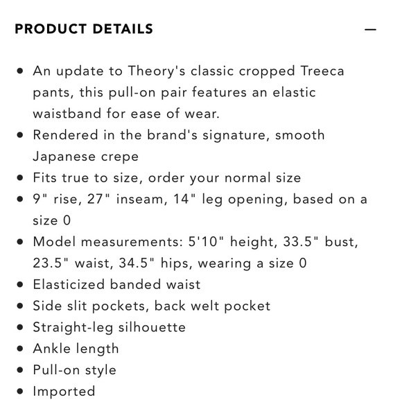 Theory Black Japanese Crepe Pull on pants - Picture 11 of 11